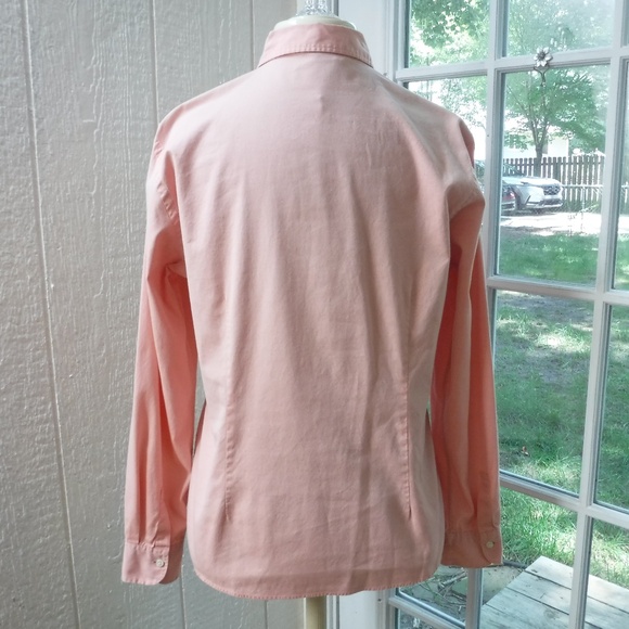 Brooks Brothers Coral Color Button Up Long Sleeve Collared Blouse - Picture 5 of 6